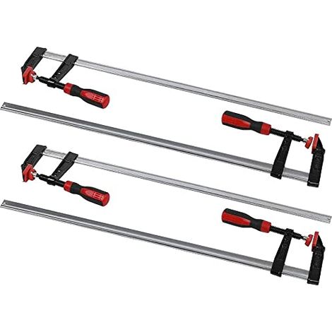 4pcs Serre-joints à barres 80 x 600mm, Serre-joint à vis en fonte Pince à bois avec poignée antidérapante pour le travail du bois et la barre en acier Kit d'outils à main (1/5)