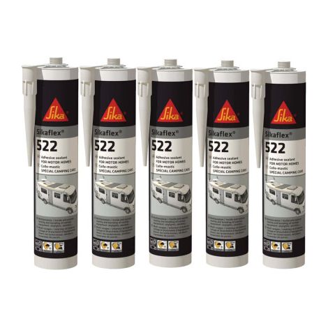 SIKA Sikaflex 522 Caravan - Blanco - 300ml - Juego de 5 adhesivos de masilla Sikaflex SIKA Sikaflex 522 Caravan - Blanco
