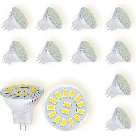Ampoules LED MR11 GU4 12V, Blanc Froid 6000K, 4W Equivalent à 40W lampe halogène, 500LM, 120° Angle, Ampoules LED Spot Non Dimmable, Lot de 10 (1/5)
