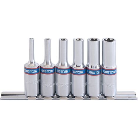 KING TONY - Rail de douilles 3/8" longues Torx femelles (1/3)