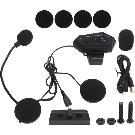 Casque audio Bluetooth moto avec kit mains-libres - Écouteurs stéréo multifonctions pour cyclistes et conducteurs (1/5)