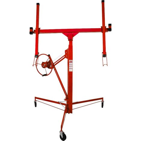 TEENO Alzalastre per Cartongesso XXL Alza Solleva Lastre Portata Fino a 68kg per Pareti e Soffitti Pannelli Cartongesso, Regolabile In Altezza 140-325 cm, Ross