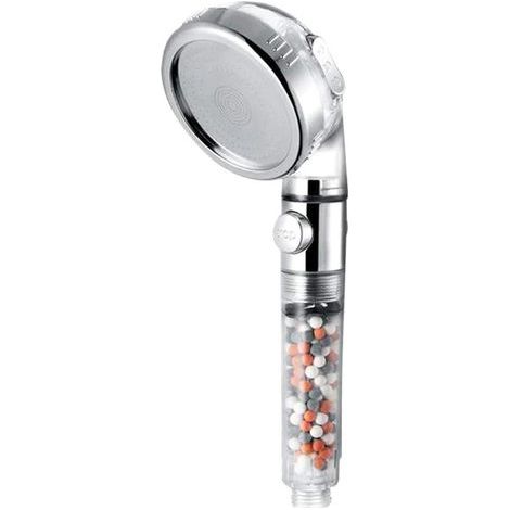 Shower Head High Pressure Water Saving With On/Off Switch Stop Button Ionic Mineral Anion 3 Modes Handheld Bathroom Showerheads(Shower set A)