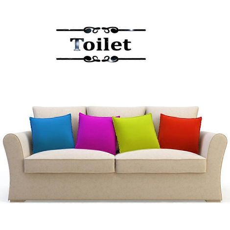 Stickers muraux créatifs en acrylique pour salle de bain, motifs de toilettes homme et femme en 3D, adaptés à la décoration de salle de bain, 1 pièce par paquet. (1/5)