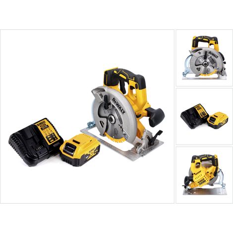 Sega circolare a batteria DeWalt DCS 570 P1 18 V 184 mm senza spazzole + 1x batteria 5,0 Ah + caricabatterie
