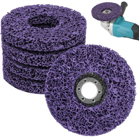 Lot de 5 disques CSD de 125 mm pour meuleuse d'angle. Disques à poncer grossiers et antirouille. Accessoire de meulage, disques de nettoyage grossiers. Disque CSD violet pour décaper la peinture et la (1/5)