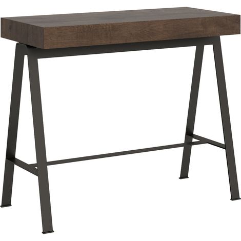 Consolle allungabile 90x40/196 cm Banco Small Noce telaio Antracite (1/5)