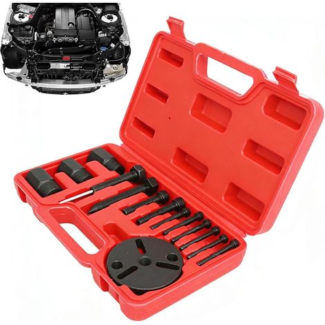 Kit d'embrayage compresseur AC – Kit de démontage pour climatisation de voiture, outil de réparation d'embrayage AC pour mécaniciens, techniciens, maison, garage, véhicule extérieur, berline, camion (1/5)