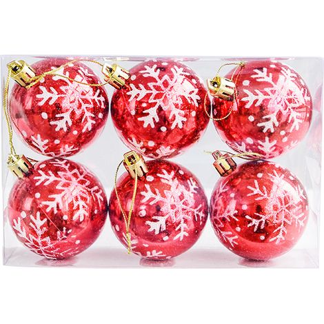 Bola De Adorno Navideña En Forma De Copo De Nieve - Plástico - Para Decoración Interior Y Exterior - 6 Cm - Unidad (1/5)