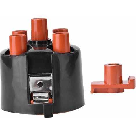 Car Auto Distributor Cover/Distributor Rotor Kit d'allumage Bras de rotor Matériau ABS difficile à déformer Durable Accessoire de voiture Noir (1/5)