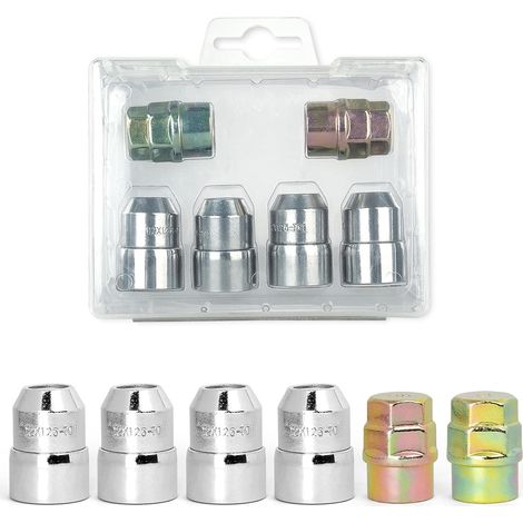 4 Pièces Écrous Antivol Roue M12x1.25 en Acier Allié avec 2 Clés (1/5)