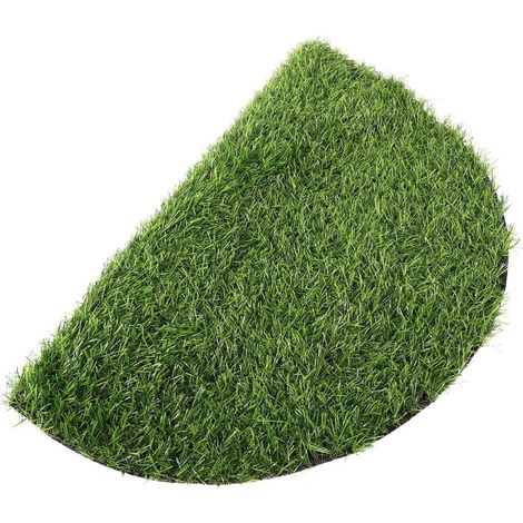 Tapis de Gazon Artificiel Rond 60 Cm Diamètre Fond Caoutchouc Blanc, Tapis de Table en Gazon Synthétique Vert, Décoration de Table pour Café et Repas, Réutilisable et Lavable, (1/5)