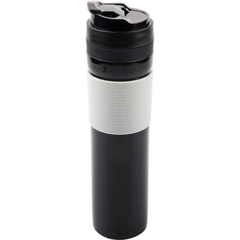 TARSHYRY 12 oz Isolierter Reisebecher für French Press, geeignet für Kaffee, Tee, doppelwandige tragbare Kaffeemaschine, auslaufsicher mit komfortablem Griff (SCHWARZ) (1/5)