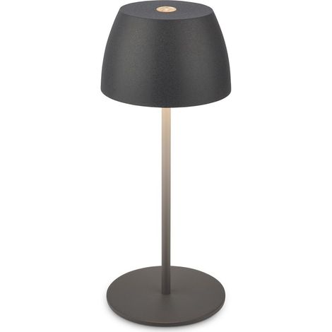 Briloner Serina Mini LED Tischlampe kabellos IP44, Dimmbar, Touch, Spritzwasserschutz, akku, anthrazit, Ø8 x 20 cm