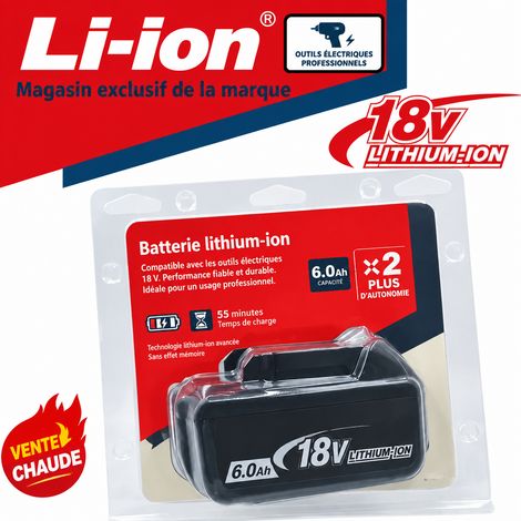 Batterie Li-ion 18V 3000mAh pour outillage électroportatif - Batterie 3.0 avec emballage 14 × 10 × 9 cm – Livraison gratuite (1/5)