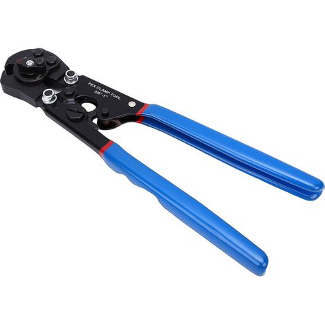 Herramienta de crimpado PEX, alicates de crimpado 2 en 1 y herramienta de extracción de anillos PEX con mecanismo de trinquete para accesorios de 3/8" a 1" en sistemas. (1/5)