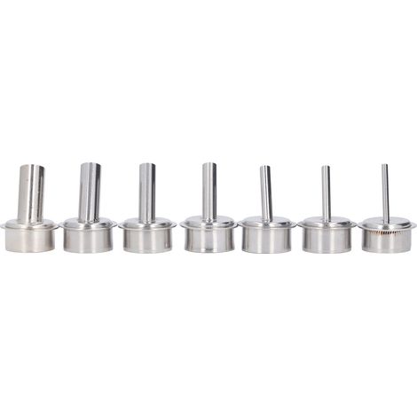 Kit de 7 buses en acier inoxydable pour pistolet à air chaud, diamètres de sortie 3-4-5-7-8-10-12 mm, embouts de dessoudage et pointes thermiques (1/5)