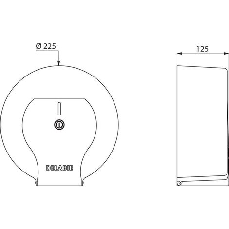Delabie Porte-papier hygiénique pour rouleau 200 m Acier inoxydable 1.4301 poli miroir (1/2)
