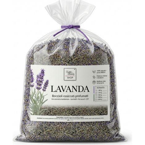 Lavanda essiccata boccioli profumati Made in Italy Tex Family – per sacchetti armadi, pot-pourri e DIY 100 Grammi