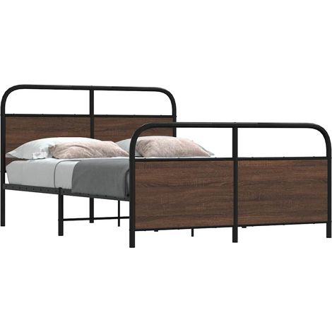 Bettgestell ohne Matratze 120x200 cm Braun Eichen-Optik