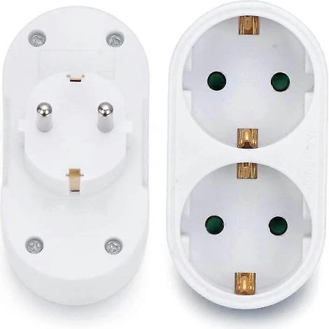 Doppelsteckdose mit zwei Steckplätzen, Mehrfachsteckdosenadapter, horizontale T-Good-Steckdose (1/4)