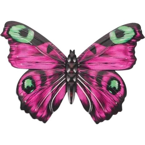 Décoration murale extérieure papillon en métal rose (1/5)