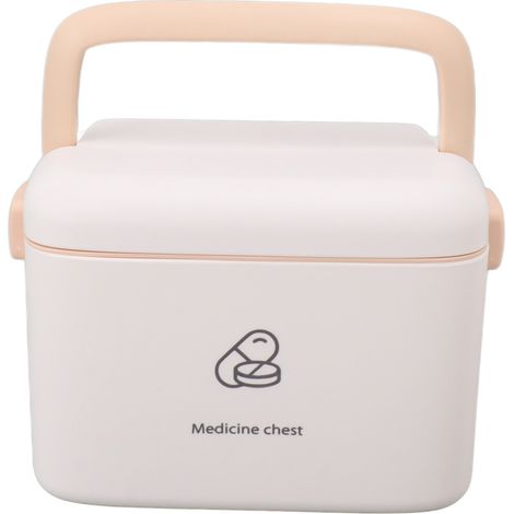 Grande boîte de rangement pour médicaments, organisateur de boîte de rangement familiale pour les médicaments d'urgence avec plateau amovible, type B (1/5)