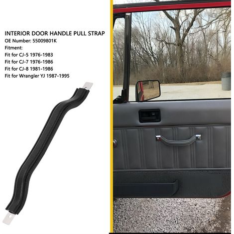 Manija de puerta interior 55009801K, accesorio para Jeep CJ-5 CJ-7 CJ-8 y Wrangler YJ, fácil instalación. (1/5)