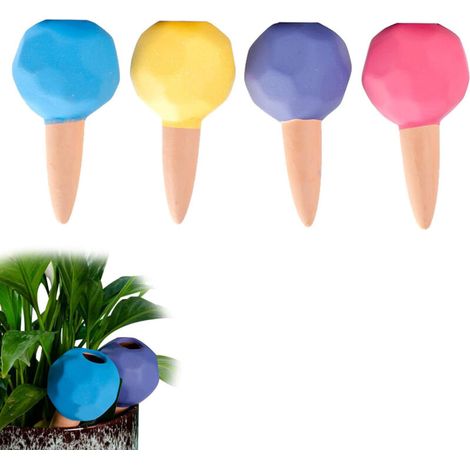 Lot de 4 Arrosoirs en terre cuite – Irrigation naturelle pour plantes d’intérieur, balcon et jardinières (1/5)