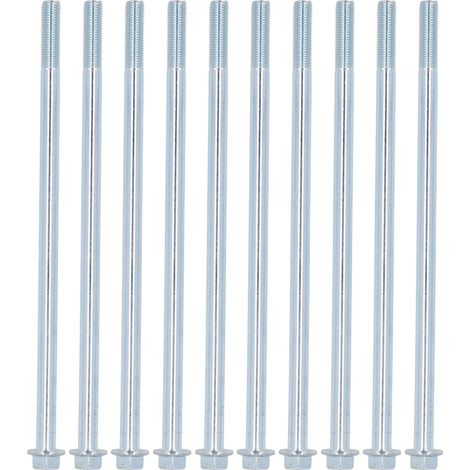 Karosserieschrauben 10x230 mm, Kohlenstoffstahl, verlängertes Teilgewinde, Sechskantkopf, 10er-Packung, robust und langlebig. (1/5)