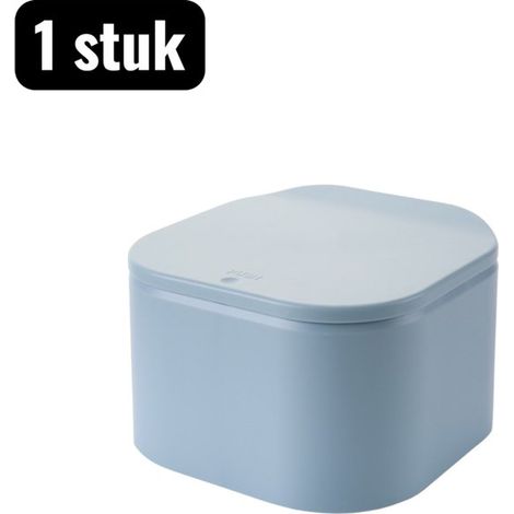 Prullenbak - Mini poubelle - Mini Prullenbak de bureau - Couvercle à ouverture par pression - Petite poubelle pour le bureau et la maison - Blauw (1/5)