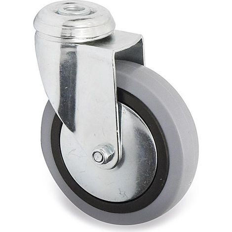 rueda giratoria jade plus aro de goma ø100 tp zincado pasante 10mm antihilo y doble hilera bolas (1/2)