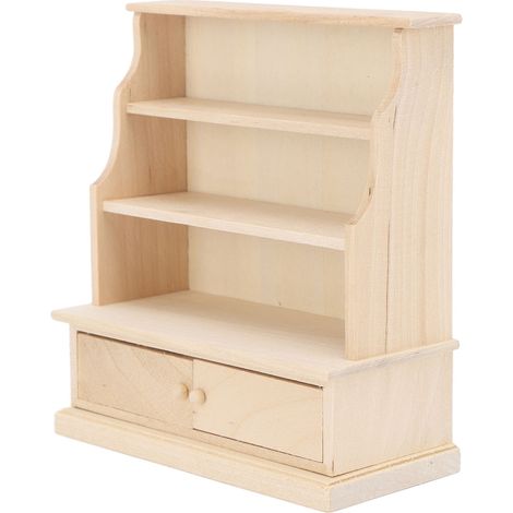 Étagère Miniature 1:12 en Bois Rustique pour Maison de Poupée - Bibliothèque Décorative pour Chambre d'Enfant et Salle de Jeux (1/5)