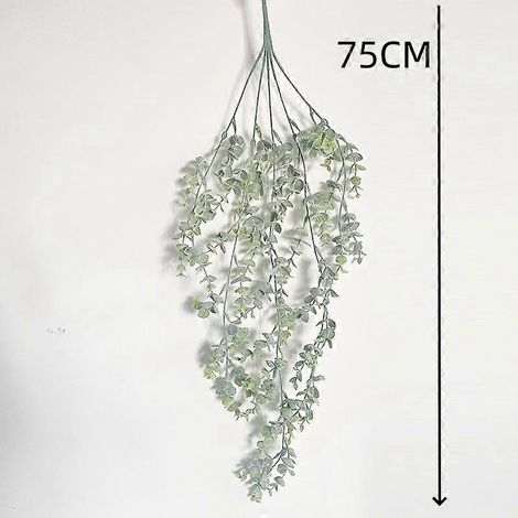 Plante artificielle suspendue verte, feuilles d'eucalyptus, décoration pour la maison, le jardin ou la chambre, fausses plantes, gazon, décoration murale pour mariage ou fête (1/5)