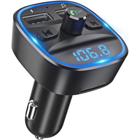 Transmetteur FM Bluetooth - CLOUDSEMI - Adaptateur Radio - Chargeur Voiture - Mains Libres - SD/USB (1/4)