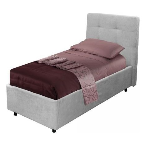 Letto singolo Ascoli contenitore in tessuto Enjoy 20 grigio chiaro