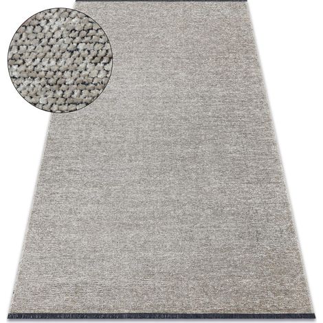 Teppich FLORENCE 24021 Einfarbig, Glamour, Flachgewebt, Fransen - beige beige 175x270 cm