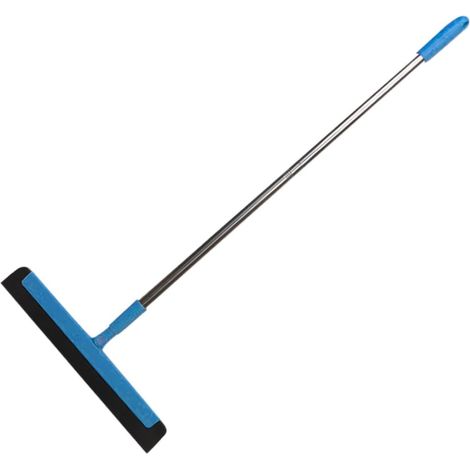 Raclette de Bain en Acier Inoxydable et PP Bleu, Fonction Double Grattage et Traînage, Rotation 180 Degrés, pour Nettoyage Salle de Bain et Maison Plusieurs Styles (1/5)