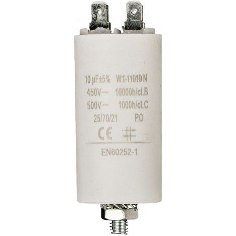 Condensador 10 uF 450 V Faston 1 uds. 10.0 uF Blanco (1/4)