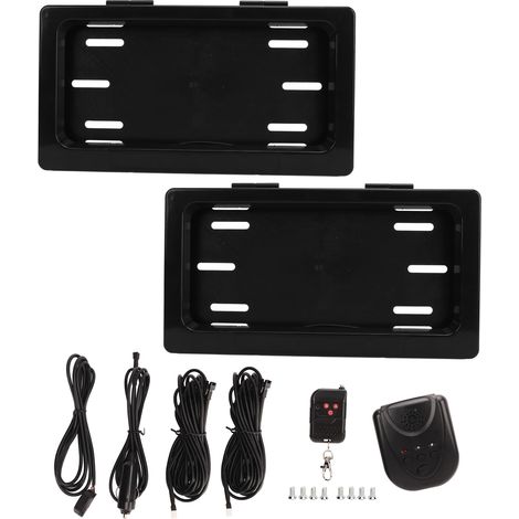 Cadre de plaque d'immatriculation étanche antirouille noir robuste, protège-plaque universel pour véhicules standard américains, fixation fiable et durable (1/5)