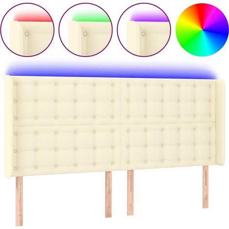 Maison Exclusive - Testiera a LED Crema 147x16x118/128 cm in Similpelle (1/5)