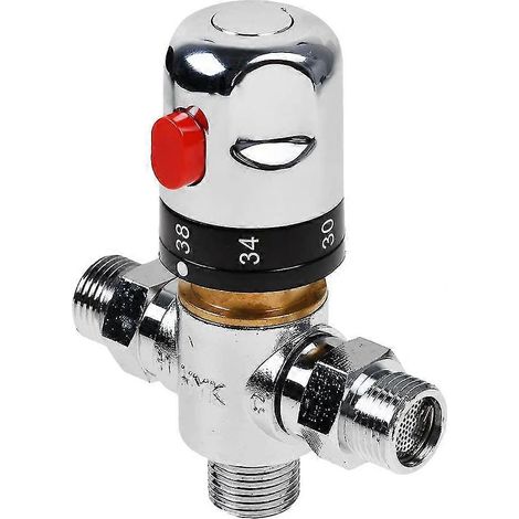 Mitigeur thermostatique, mitigeur de douche avec raccord G1/2", mitigeur eau chaude/eau froide, mitigeur thermostatique pour lavabo. (1/4)