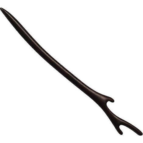 Épingle à cheveux rétro en bois de cerf, style vintage, en ébène, pour mariage ou fête. Longueur : 18 cm. Lot de 2. (1/5)
