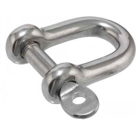 5 Manilles Droite Forgée Axe Imperdable 10 mm - Inox A4 - D-Work (1/5)