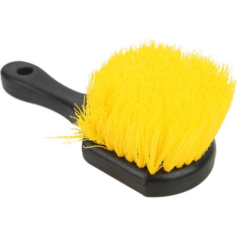 Brosse de nettoyage pour jantes, pneus et surfaces de travail, universelle pour camions, remorques, camping-cars, jaune (1/5)