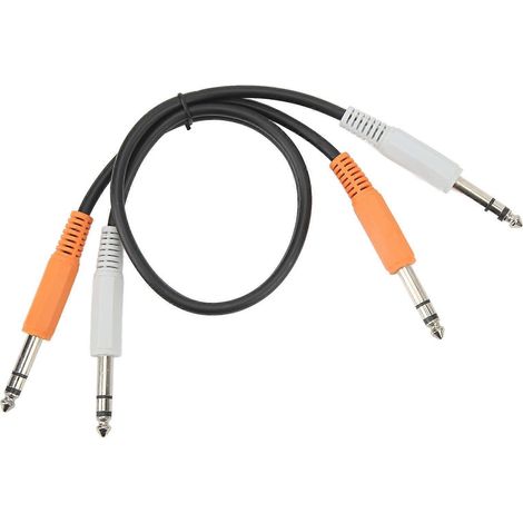 Câble stéréo 45 cm, jack 6,35 mm mâle-mâle, liaison audio pour micro, cordon adaptateur double jack (1/5)