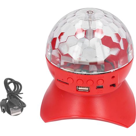 Enceinte Bluetooth Boule Disco LED RVB Coloré Mini Lumière de Scène Musicale Portable Club KTV Rouge (1/5)