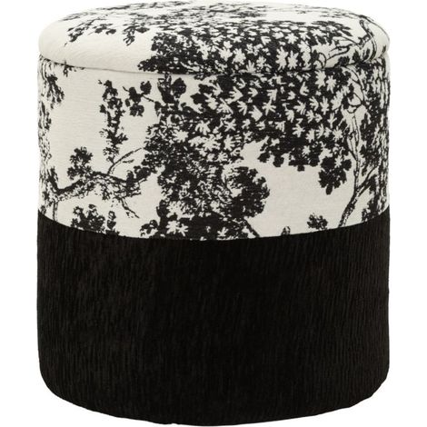 Pouf contenitore bicolore con motivo decorativo (1/5)