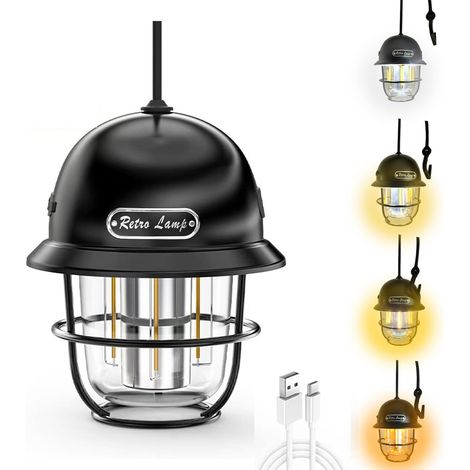 Mini camping extérieur rechargeable lumière, LED portable quatre couleurs multifonctionnel cheval lumières, Lumière blanche, lumières ambre,jaune chaude et blanche chaude. (1/2)