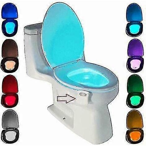 Toilettenleuchte, LED-Nachtlicht für Toilette und Badezimmer mit Sensor und PIR-Detektor, 8-farbige Beleuchtung (aktiviert sich nur im Dunkeln) (1/4)